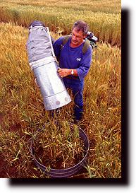 Research assistant Brian Jones puts the spider vacuum to good use.